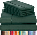 LuxClub 6 PC Queen Sheet Set Bamboo Sheets Deep Pockets 18" Eco Friendly Wrinkle Free Cooling Sheets Machine Washable Hotel Bedding Silky Soft - Emerald Queen