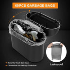 Leak-Proof Mini Car Trash Can with Lid &amp; 2 Packs of 70 GarbaBags - The Perfect Car Accessory!