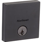 Downtown Low Profile Matte Black Square Single Cylinder Contemporary Deadbolt with SmartKey Security