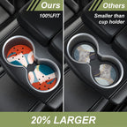 Nipichsha Car Cup Holder Coasters, Car Coasters for Cup Holders, 2 Pack Anti Slip Insert Coasters, Rubber Car Cup Mat with A Finger Notch, Cute Car Interior Accessories for Women Men (Morandi Art)