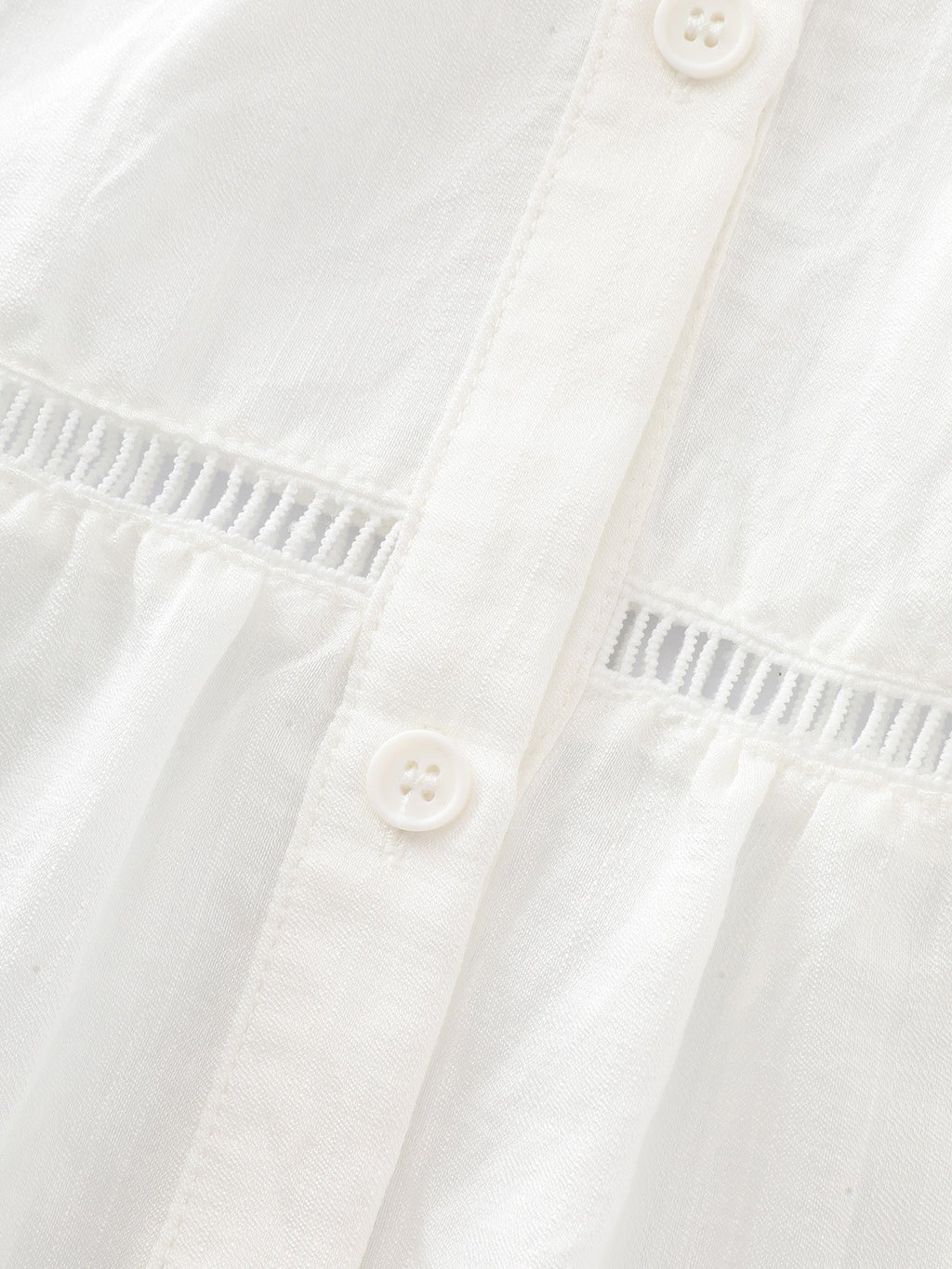 Supersoft Lace Trim Tiered Plain Open-Front Shirt
