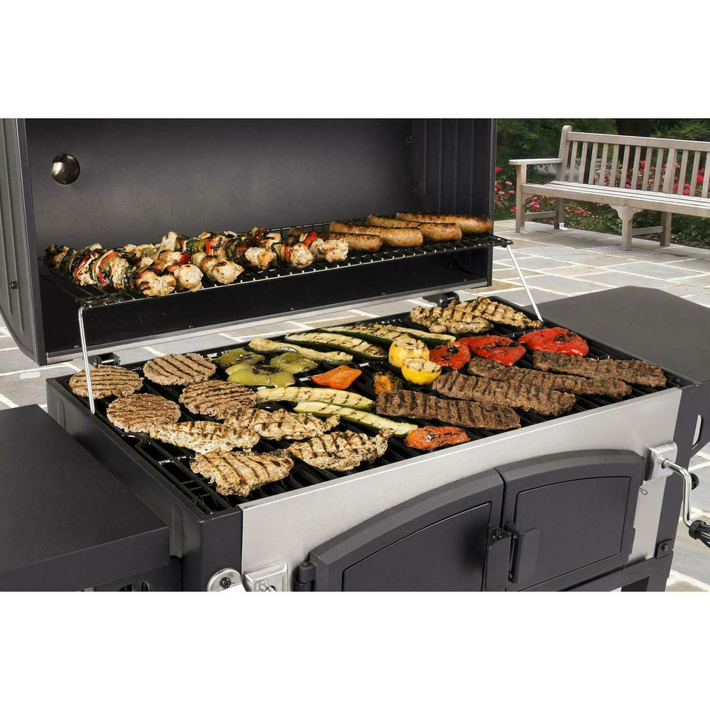 Charcoal Grill BBQ Barbecue Dual Chamber Steel Outdoor CooPatio Backyard