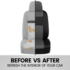 BDK PolyPro Seat Covers Full Set in Gray on Black – Front and Rear Split Bench, Easy to Install for Auto Trucks Van SUV Car