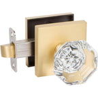 Crystal Black Hall/Closet Door Knob with Square Rosettes