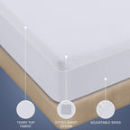 Utopia Bedding Waterproof Mattress Protector Twin Size, Premium Terry Mattress Cover 200 GSM, Breathable, Fitted Style with Stretchable Pockets (White)