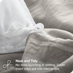 Bare Home Sandwashed Bedding Duvet Cover - Queen Size - Premium 1800 Ultra-Soft Brushed Microfiber - Easy Care (Queen, Sandwashed Fog)