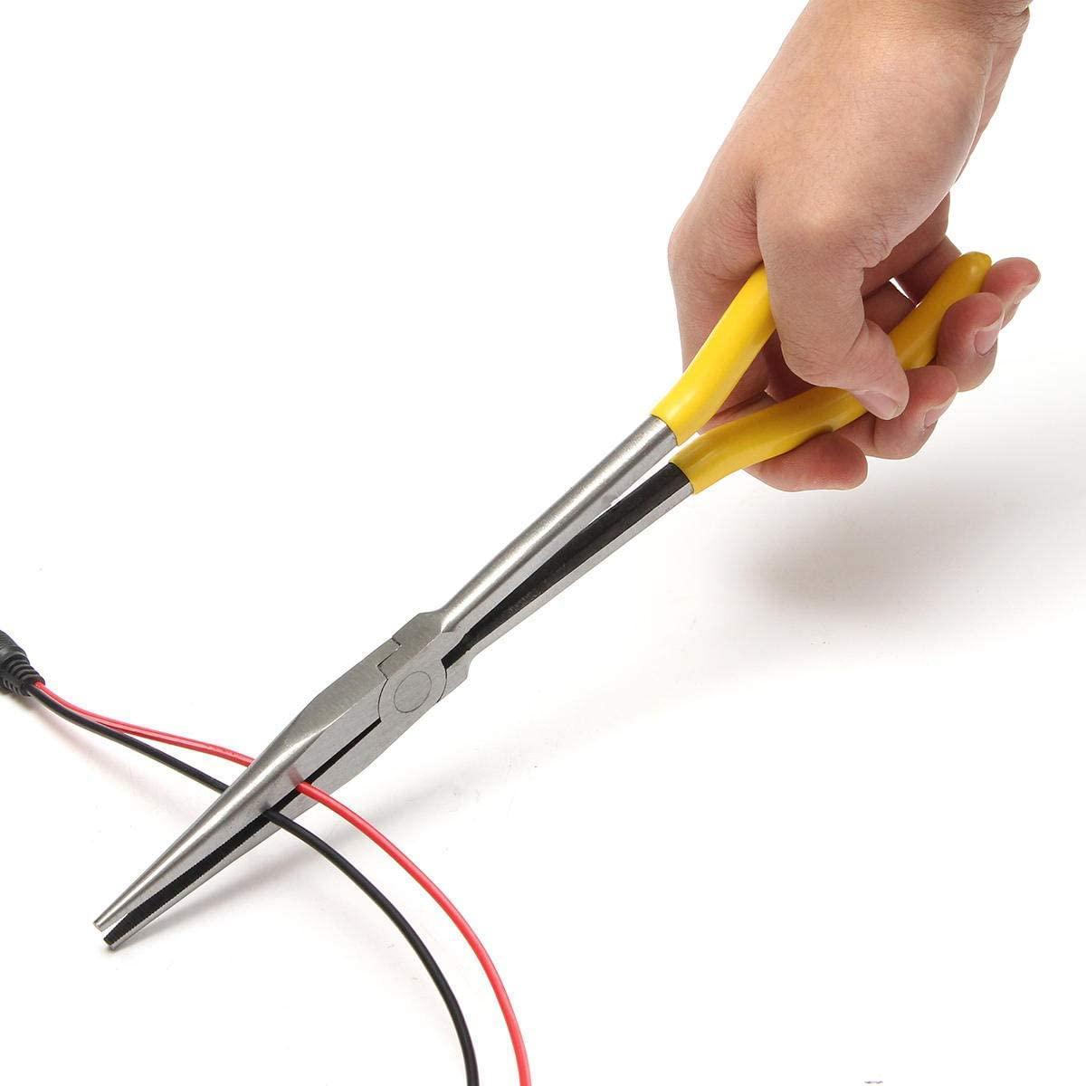 LFDHSF Pliers Tool Hand Tools 4Pcs 11 inch Bent Mechanic Equipment Hand Tool Set Extra Long Nose Pliers Straight
