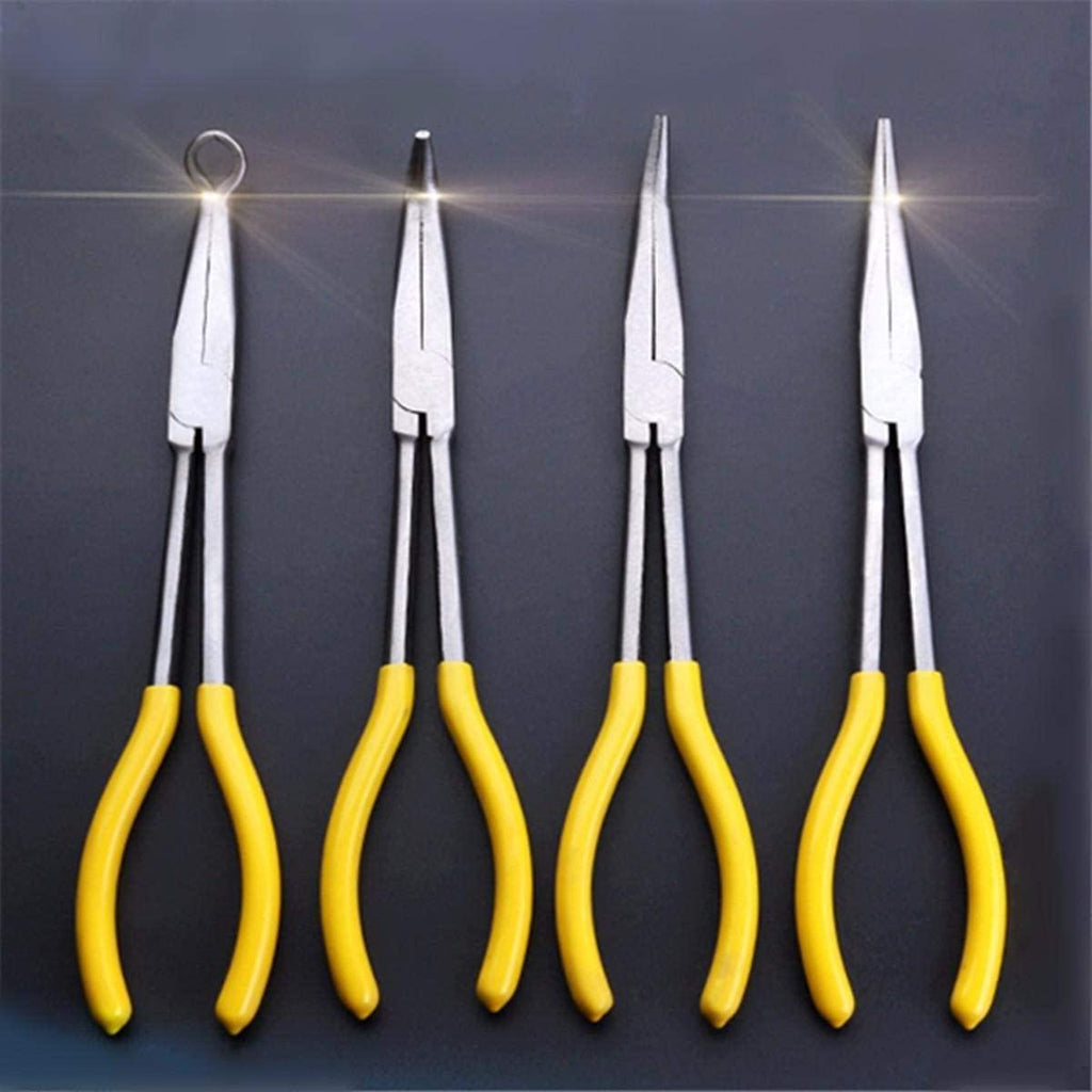 LFDHSF Screwdriver Set, Hand Tools 4Pcs 11 inch Bent Mechanic Equipment Hand Tool Set Extra Long Nose Pliers Straight