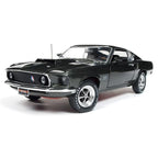 American Muscle AME1152 1969 Ford Mustang Hardtop Diecast Model Car, Black Jade
