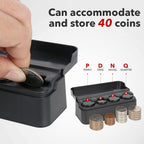 SINGARO Coin Holder for Car, Universal Car Coin Change Organizer, Car Coin Holder Compatible with Coins of Different Sizes, Car Interior Accessories, Suitable for Most Cars, Trucks(2 Pack)