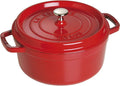 Staub Cast Iron 4-qt Round Cocotte - Cherry, Made in France