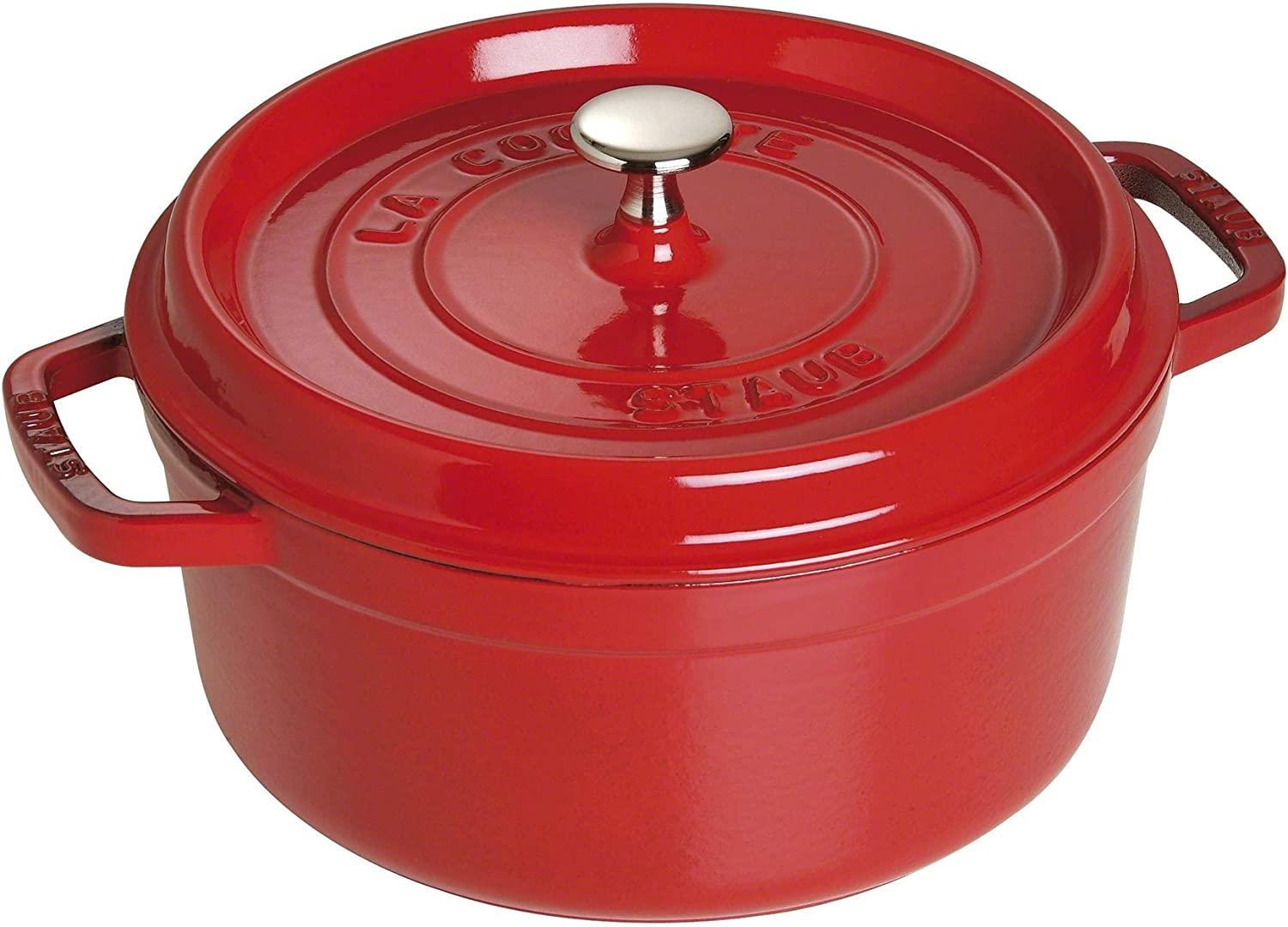 Staub Cast Iron 4-qt Round Cocotte - Cherry, Made in France