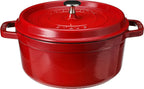 Staub Cast Iron 4-qt Round Cocotte - Cherry, Made in France