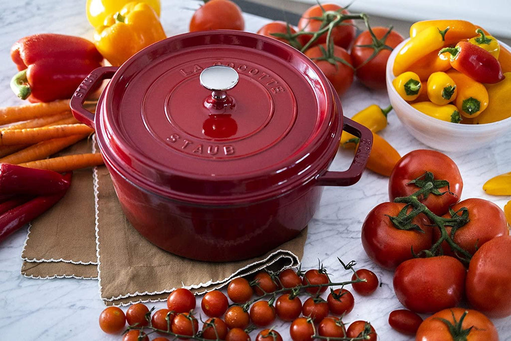 Staub Cast Iron 4-qt Round Cocotte - Cherry, Made in France