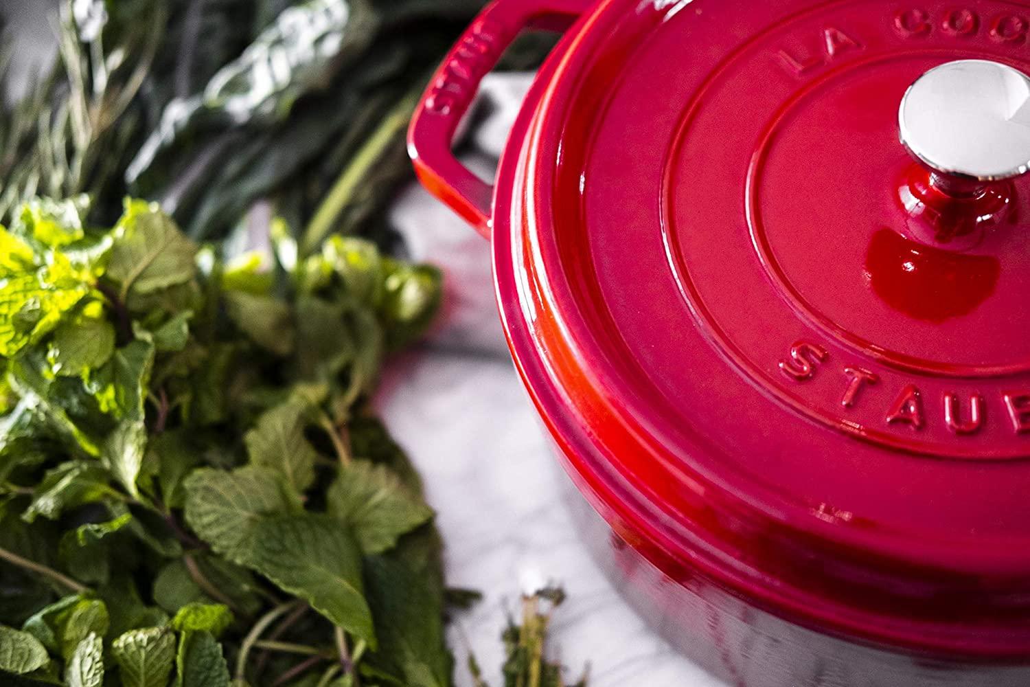Staub Cast Iron 4-qt Round Cocotte - Cherry, Made in France