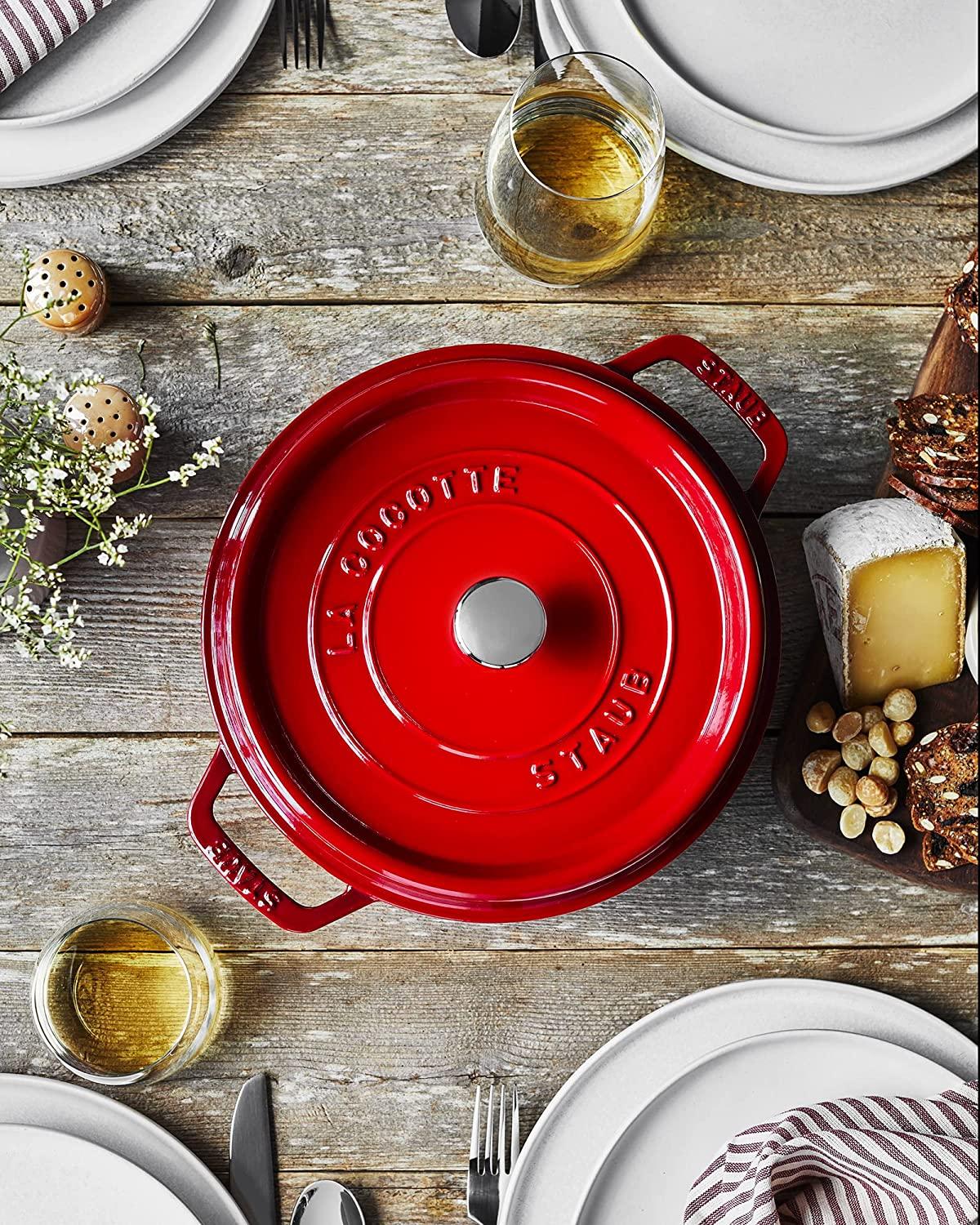 Staub Cast Iron 4-qt Round Cocotte - Cherry, Made in France