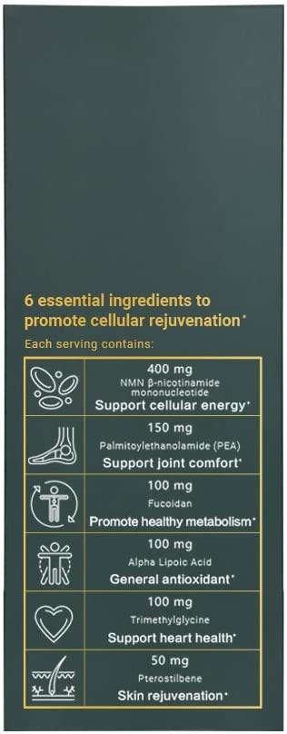 Invity Ultimate NMN 12000 with Levagen® + Pea, Fucoidan, TMG, Alpha Lipoic Acid and Pterostilbene - Instant Energy Boost, Healthy Metabolism, Joint Comfort, Immune Support