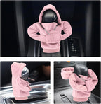 ZHSMS Gear Shift Cover, Universal Shift Knob Cover, Funny Sweater Hoodie for Gearshift, 4.7 Inch Car Shifter Stick Protector Decoration(Black Pink White)