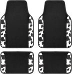 Flying Banner car seat Covers Protects Water Proof Faux Leather Carbon Fiber Fronts Rear Bench Covers (Cow Black, Full Set - Combo Pack)