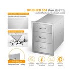 Outdoor Barbecue Drawers,  Steel Kitchen Drawers with Handle,3-Layer...