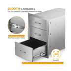 Outdoor Barbecue Drawers,  Steel Kitchen Drawers with Handle,3-Layer...