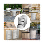 Outdoor Barbecue Drawers,  Steel Kitchen Drawers with Handle,3-Layer...