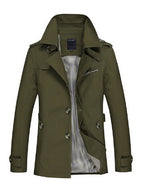 business casual coat washed cotton turndown collar jacket for men