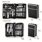 Nail Clipper Set 11/26pcs Set Manicure Set  Anti Splash Fingernail Cutter  Steel Nail Scissor Cuticle Tools