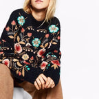 flowers embroidered sweater