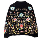 flowers embroidered sweater
