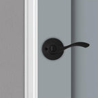 Balboa Matte Black Keyed Entry Door Lever Featuring SmartKey Security