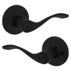 Balboa Matte Black Keyed Entry Door Lever Featuring SmartKey Security
