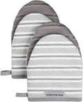 KitchenAid Albany Mini Cotton Oven Mitts with Silicone Grip, 5.5"x8", Grey 2 Count