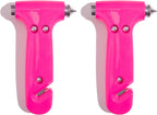 Super-Cute Safety Hammer - Emergency Automotive Escape Hammer Tool, Seat Belt Cutter &amp; Car Window Break Tool - Pink, 2 Count