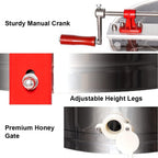BeeCastle Honey Extractor Separator Kit 4 Frame  Steel Honeycomb Spinner Extractor, Manual Crank Beekeeping Extraction Equipment