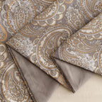 HeimenAogo Egyptian Cotton Duvet Cover Queen Size Sateen Weave, Silky Soft Boho Duvet Cover Zipper Closure, Long Staple Cotton Bed Linen Paisley Pattern 3Pcs