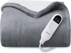 Bedsure Heated Blanket Electric Blanket - Soft Flannel Electric Throw, Heating Blanket with 4 Time Settings, 6 Heat Settings, and 3 hrs Timer Auto Shut Off (50x60 inches, Grey)
