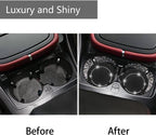NBTEPEM 2pcs Bling Car Cup Holder Coaster, 2.75 inch Anti-Slip Shockproof Universal Fashion Car Coasters Insert Bling Crystal Rhinestone Automotive Interior Accessories for Women (2 pcs, Black)