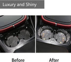 4pcs Bling Car Coaster, Universal Bling Car Interior Accessories for Women, 2.75 inch Silicone Anti-Slip Shockproof Fashion Vehicle Automotive Cup Holder Coasters Insert Crystal Rhinestone (White)