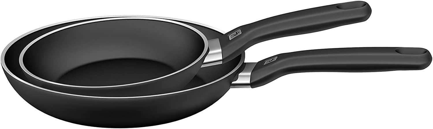 HENCKELS Tuscany Nonstick Fry Pan Set, 2-pc (8-inch & 10-inch), Black