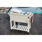 Permasteel 80 Qt. Furniture Style Patio Cooler Off-White