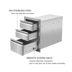 Outdoor Kitchen Drawers  Steel, Triple BBQ Drawers Flush Mou...
