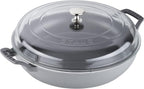 Staub Cast Iron 3.5-qt Braiser with Glass Lid - Graphite Grey