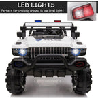 Aosom 12V Kids Electric 2-Seater Ride On Police Car SUV Truck Toy with Parental Remote Control, White