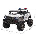 Aosom 12V Kids Electric 2-Seater Ride On Police Car SUV Truck Toy with Parental Remote Control, White