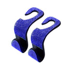 2pcs Artificial Diamond Car Hook, Car Hidden Car StoraHook Creative Car Seat Hook Hanger Car Accessories For Women