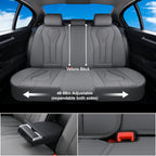 Coverado Leather Seat Covers Full Set, 5 Seats Universal Seat Covers for Cars, Waterproof Luxury Leatherette Seat Cushions, Front and Rear Seat Protectors, Auto Seat Covers Fit for Most Vehicles Gray