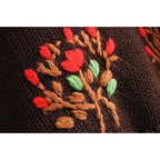 vintage ruffles turtleneck sweater embroidered