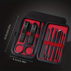 10pcs Black Nail Clippers Kit, Ultra Sharp Sturdy Fingernail Cutters, Professional Nail Clippers Pedicure Care Tools, Toenail Clipper Cutters For Men And Women Nail Trimmer