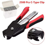 C.W.USJ Hand Tool Clips Hog Ring Manual C-Type Staple Feed Fence Fencing Nailer Pliers 2500pcs C-Type Household Tool